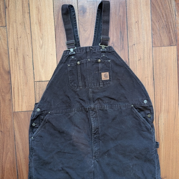 Carhartt Chocolate Canvas Overalls (50) - Picture 3 of 9